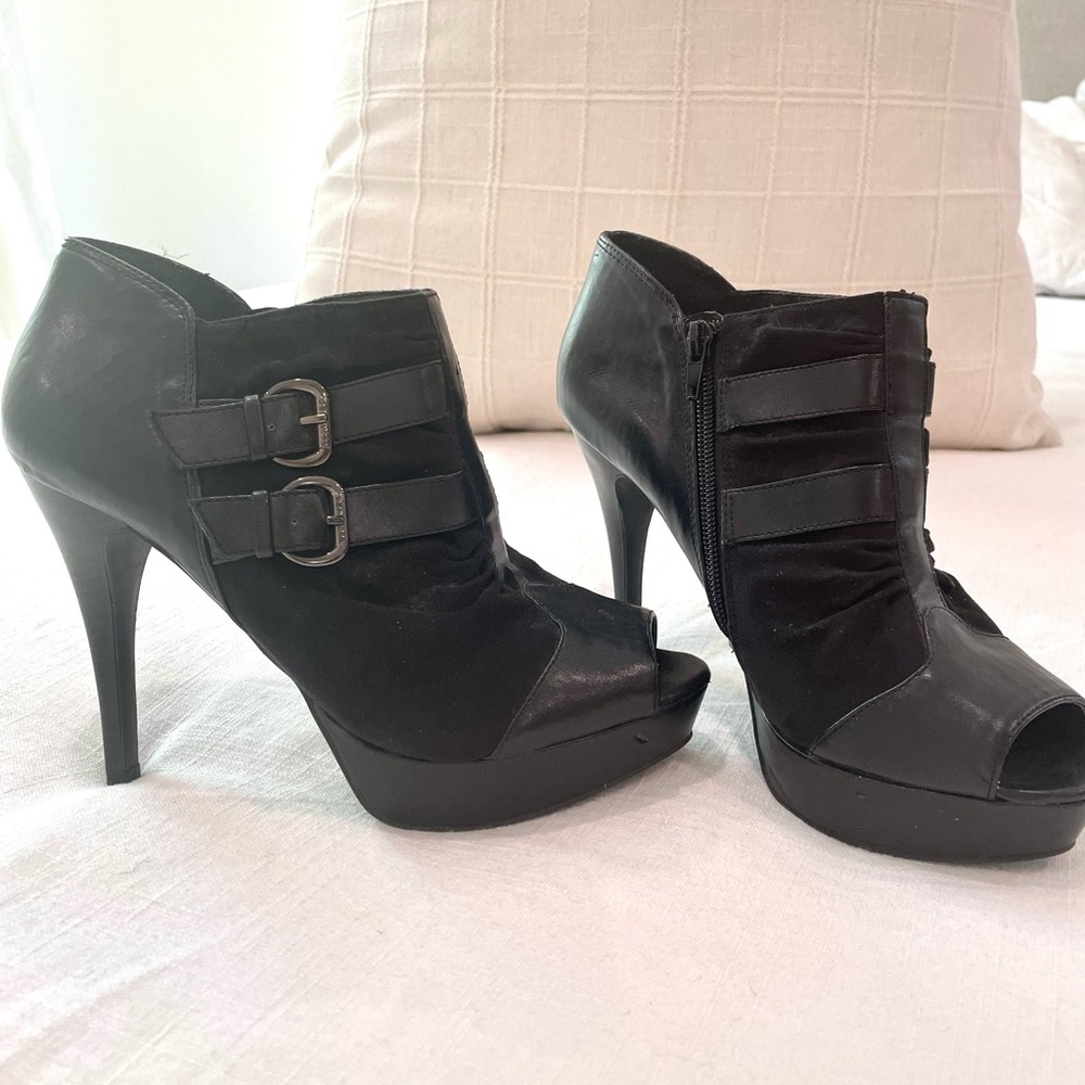 Guess Peep-Toe Stiletto Booties